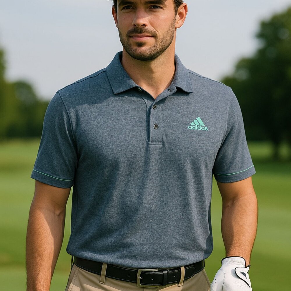 Adidas Golf Performance Polo Shirt – Heather Blue – Size Large